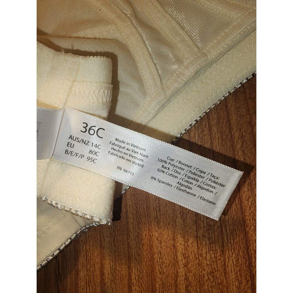 Dominique Bra Womens Beige Sz 36c No Underwire No Padding 94793 - Picture 5 of 6